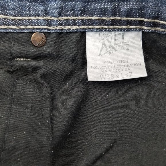 TK Axel Treadwell Relaxed Straight Leg Men's  Blue Denim Jeans  Sz 38 x 32 - Picture 5 of 9